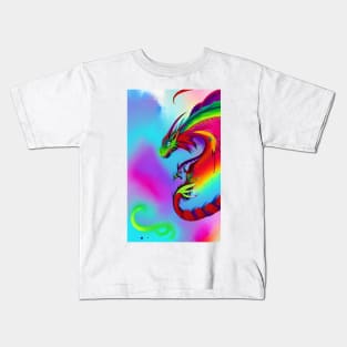 Colorful Hippie Popculture Popart Trippy Dragon Kids T-Shirt